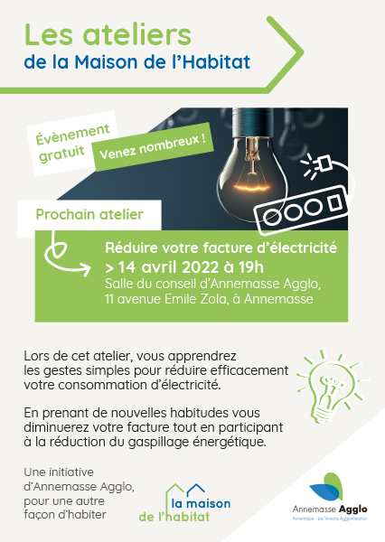 Comment réduire sa facture d'électricité ? La Maison de l'Habitat vous aiguille lors d'un atelier gratuit ouvert à tous ! 