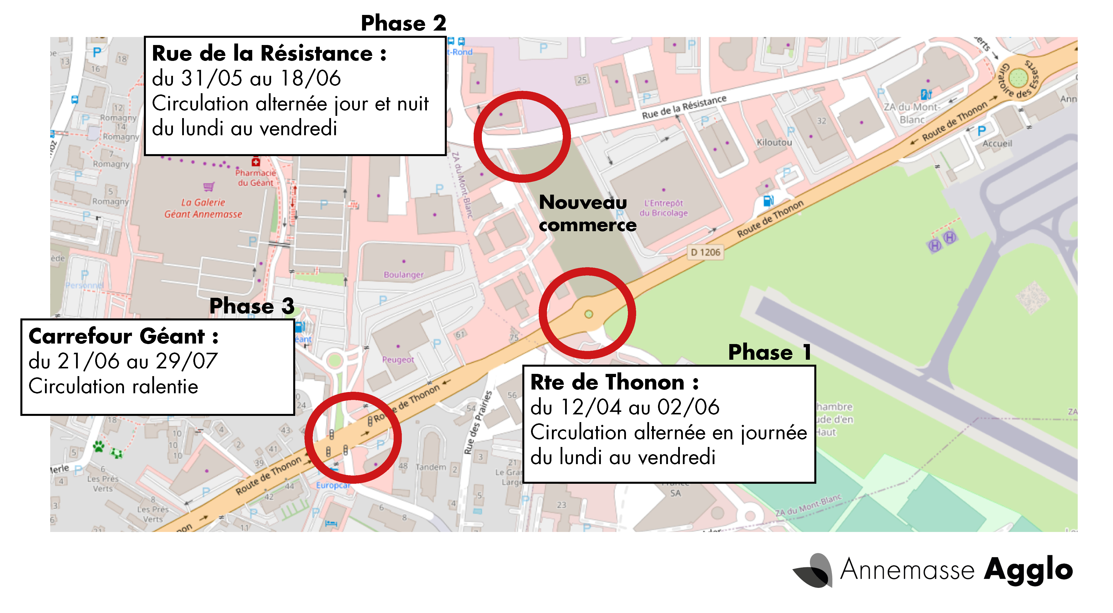 Travaux route de thonon