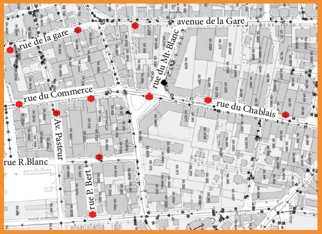 Localisations des sondages du sol de janvier 2022