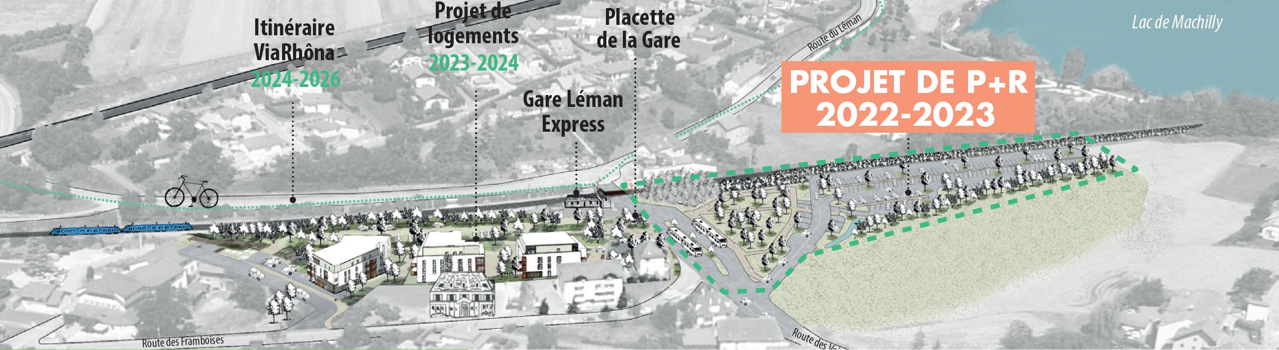 Carte du projet et des travaux P+R Machilly