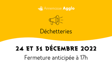 Fermeture anticipée déchetteries 24 et 31 décembre