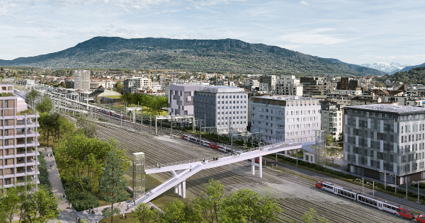 Projection future passerelle Annemasse-Ambilly