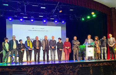 Les elus lors des voeux intercommunaux Annemasse Agglo 2023