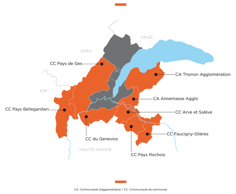 Territoire du Pôle Métropolitain du genevois français