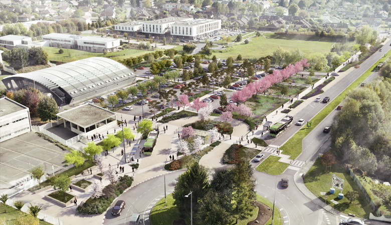 Perspective du futur parking relai Jean Monnet