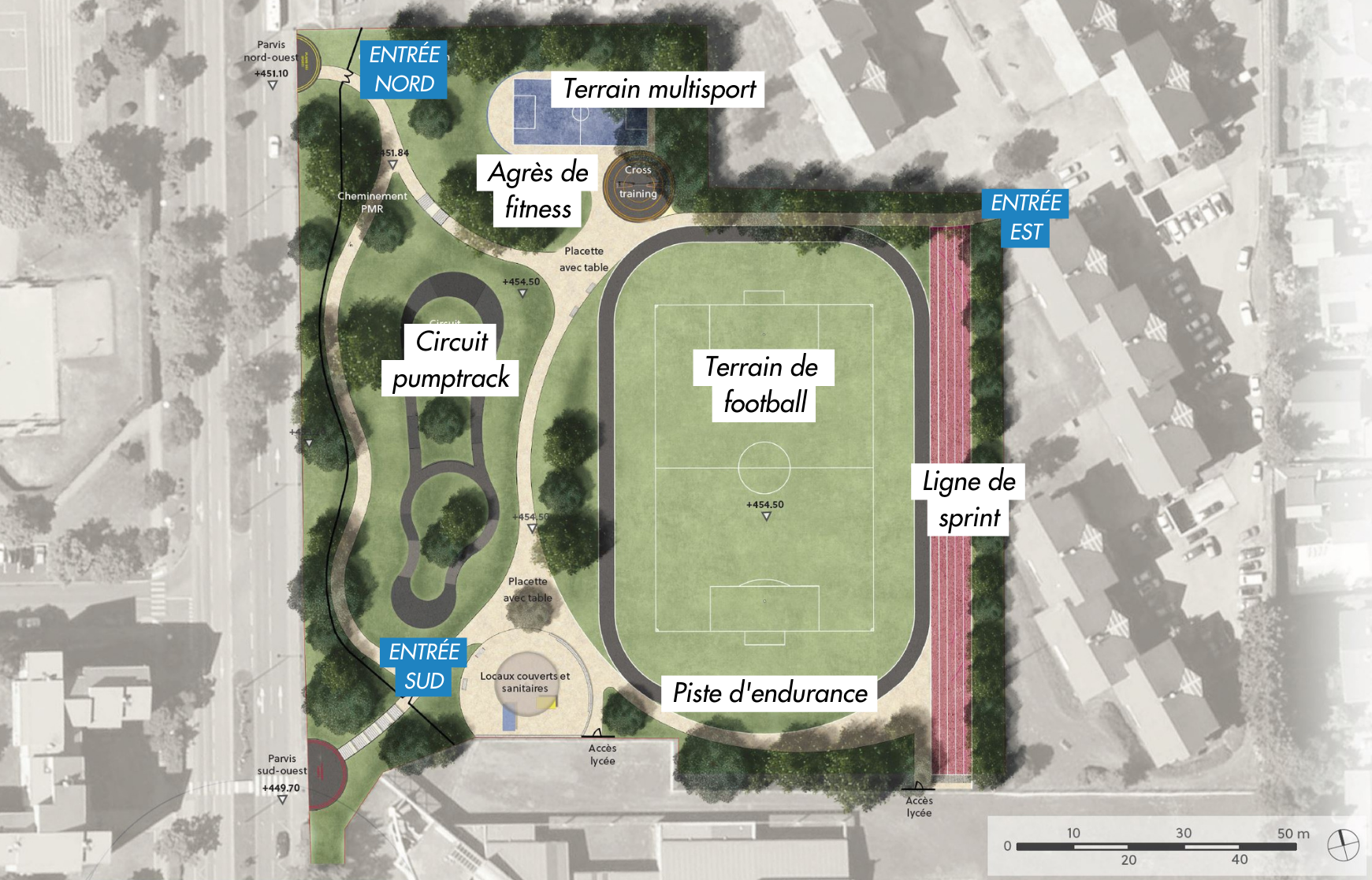 Plan de la plaine des sports