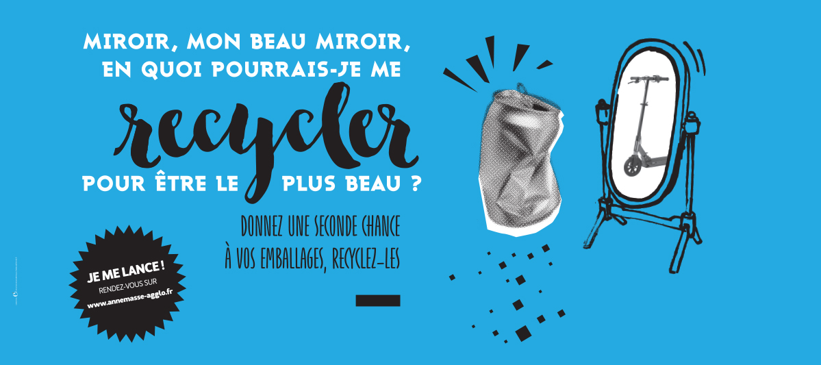 Tri des déchets bleu